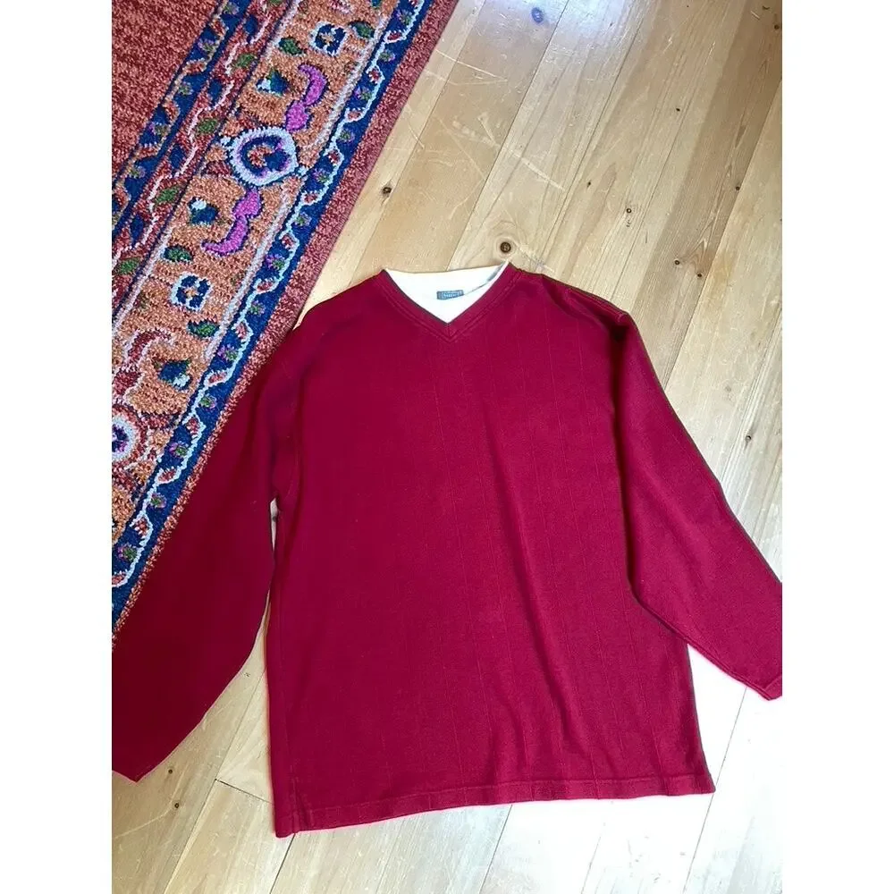 90s Layered Sweater Red
